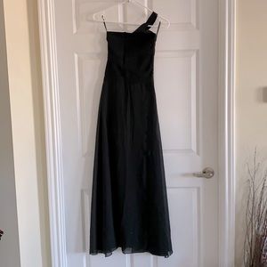 Bebe sexy one shoulder maxi dress prom dress